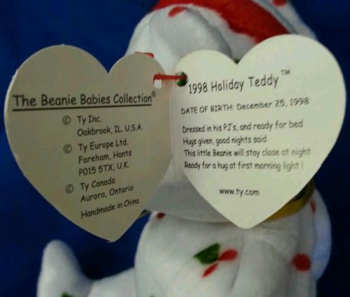 1998 holiday teddy ty beanie baby value